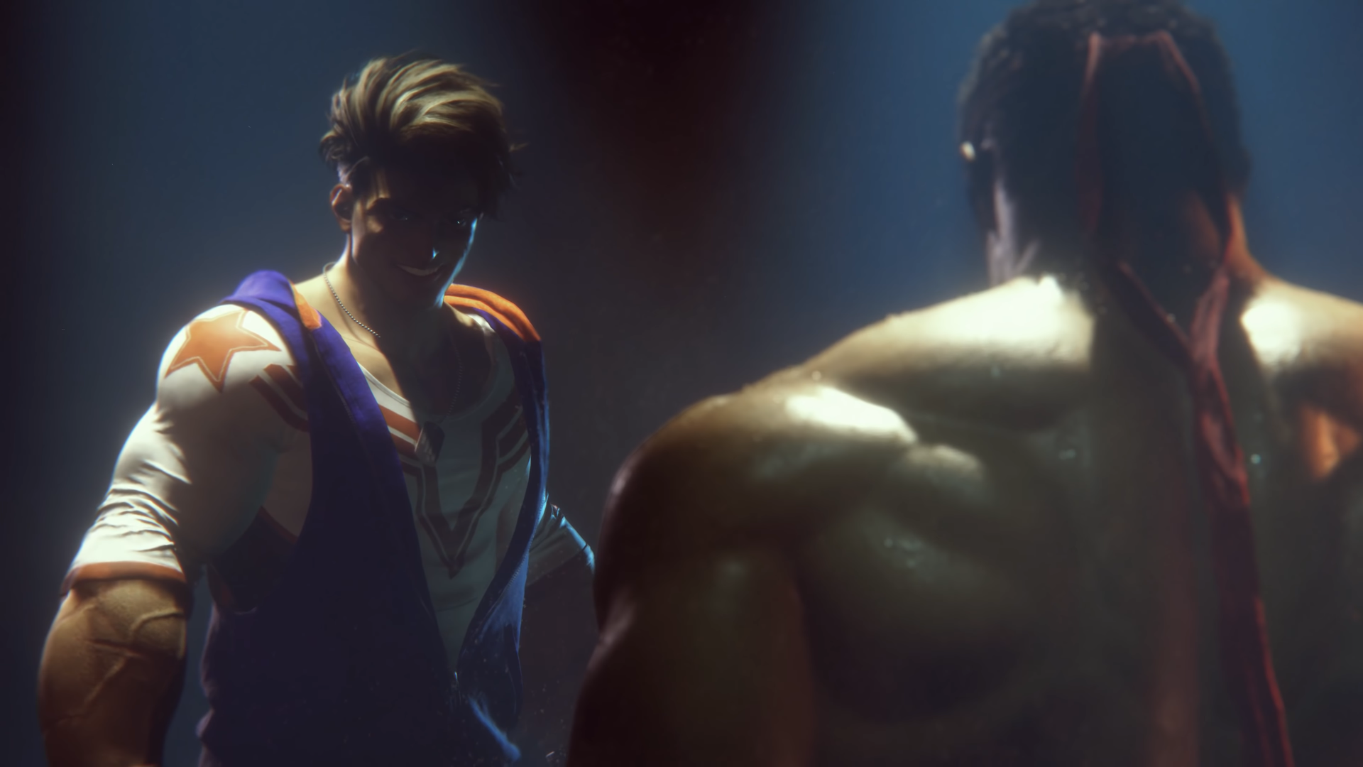 An image of Luke (on the left) and Ryu (on the right) looking at each other. They are two figures from the game Street Fighter 6.